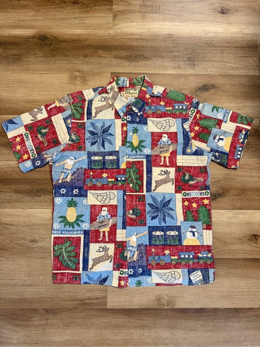 Reyn Spooner Mele Kalikimaka RARE 2001 Size L Hawaiian Christmas Ltd Issue Shirt